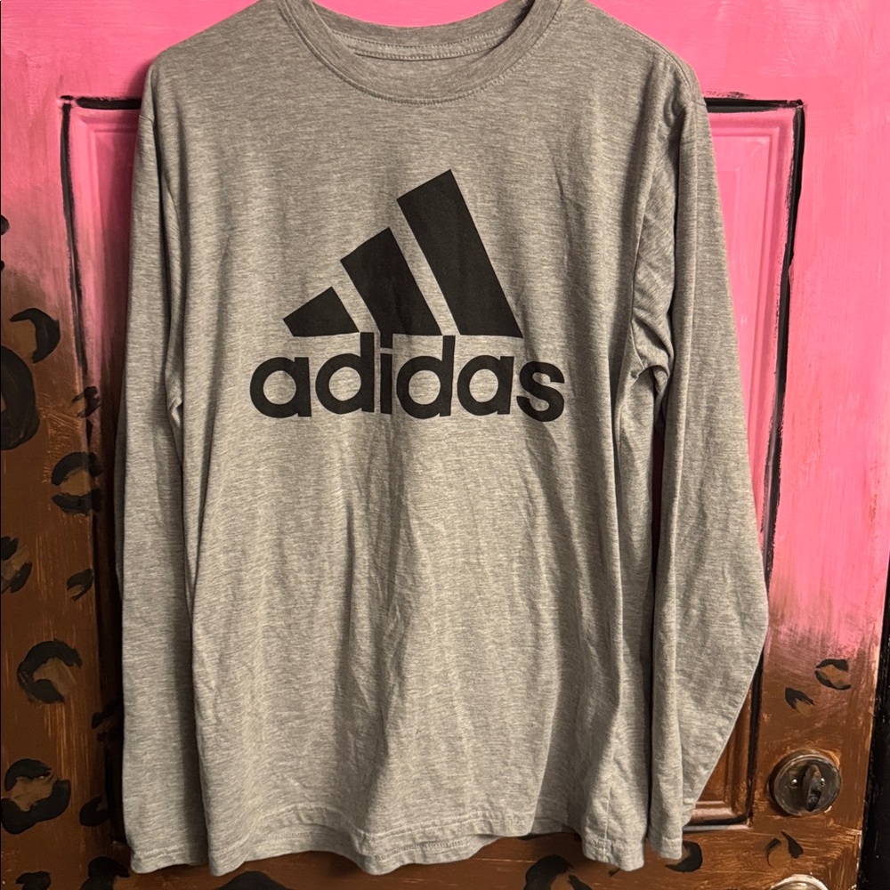Adidas Heather Gray Long Sleeve Tee